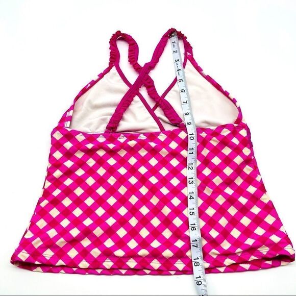 Catalina Fuschia Pink Checkered Crisscross Tankini - Picture 9 of 11